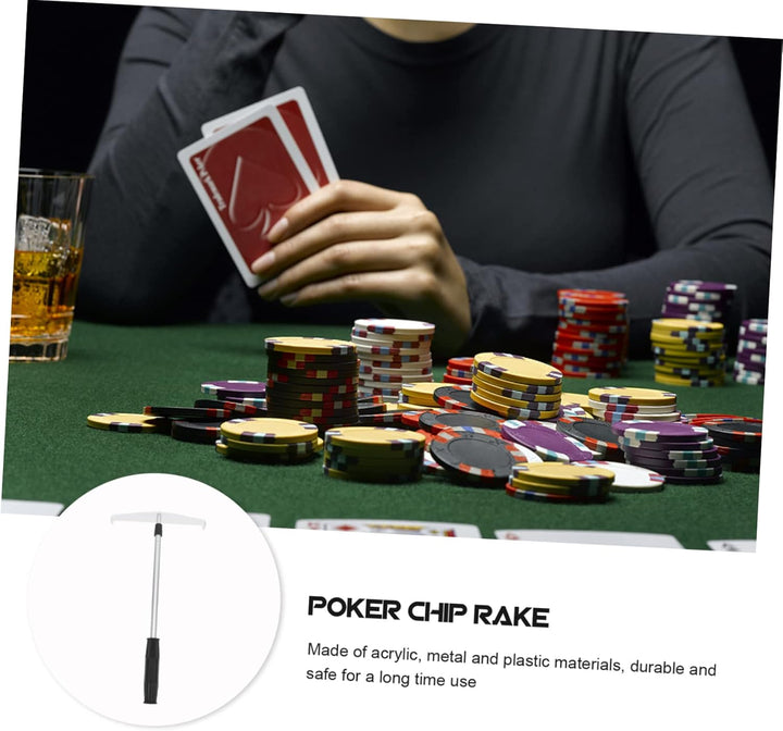 HEMOTON Teleskop Chip Rechen Pokerchip Rechen Späneauffangstab Aus Kunststoff Praktisch Für Pokerspi