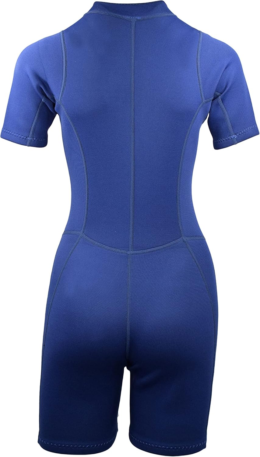 Damen Herren 2mm Neoprenanzug Tauchanzug Einteilig Shorty Kurzarm Badeanzug One Piece Wetsuit 080, L