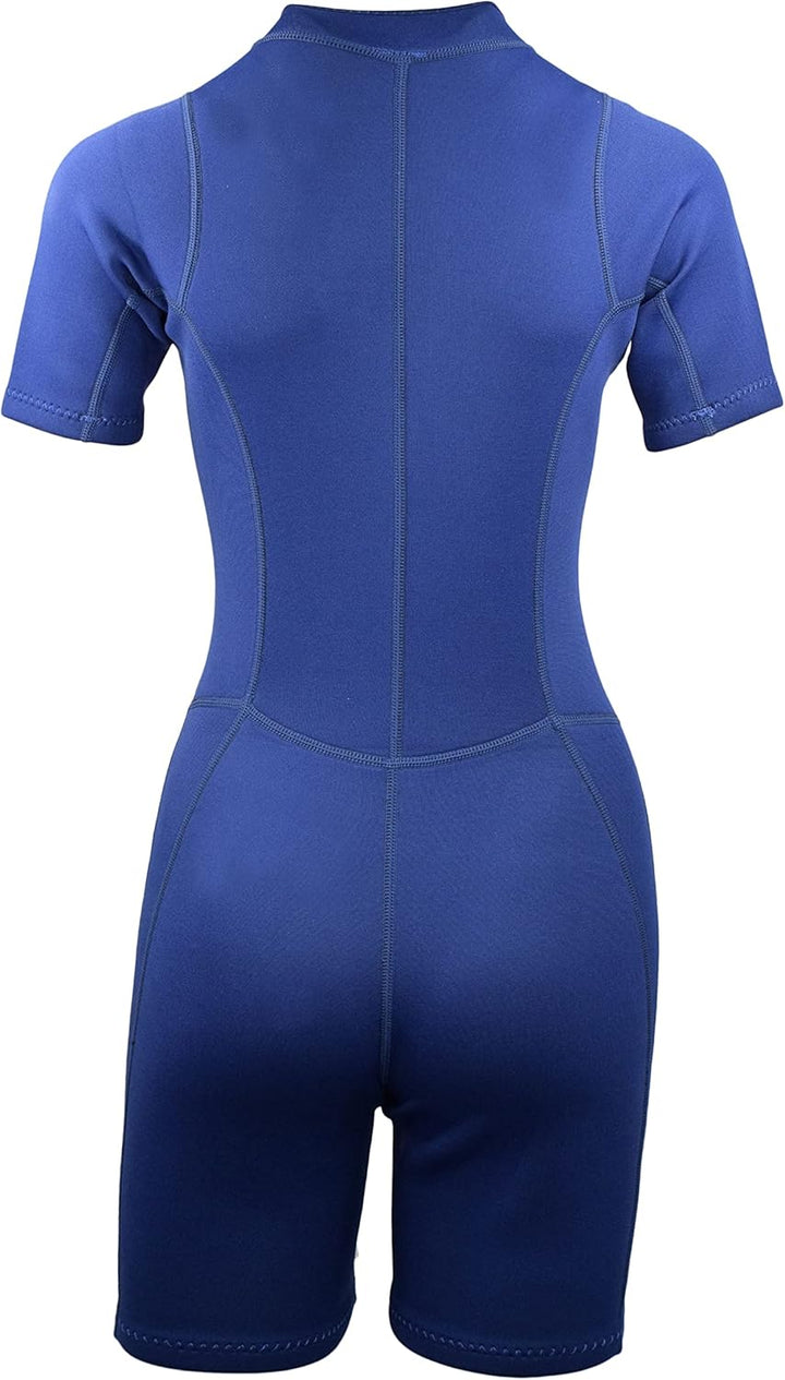 Damen Herren 2mm Neoprenanzug Tauchanzug Einteilig Shorty Kurzarm Badeanzug One Piece Wetsuit 080 Da