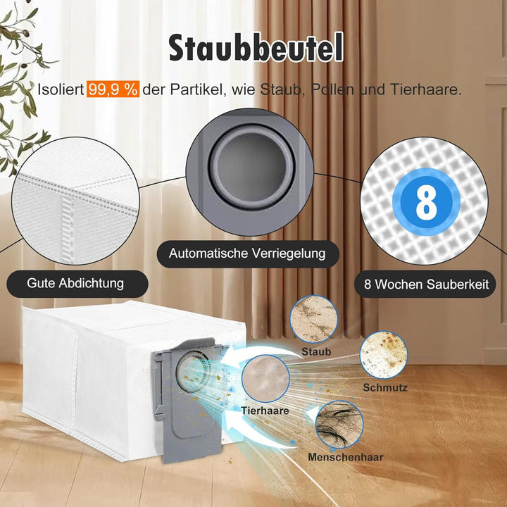 26 Stück Zubehör für Roborock QV 35A/QV 35S / QR598 / QR798 Saugroboter, 2 Hauptbürste, 6 Staubbeute