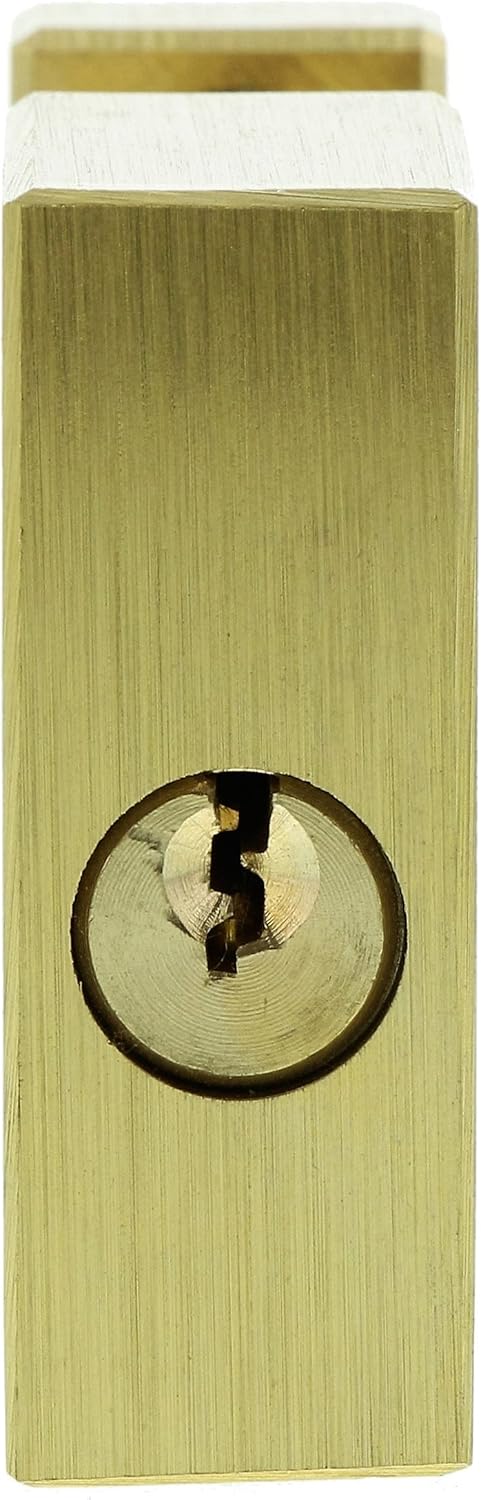 Burg Wächter Bügelschloss 444 70 Quadra Zylinder-Vorhangschloss , messing, 12,0 x 22,0 x 16,5 mm