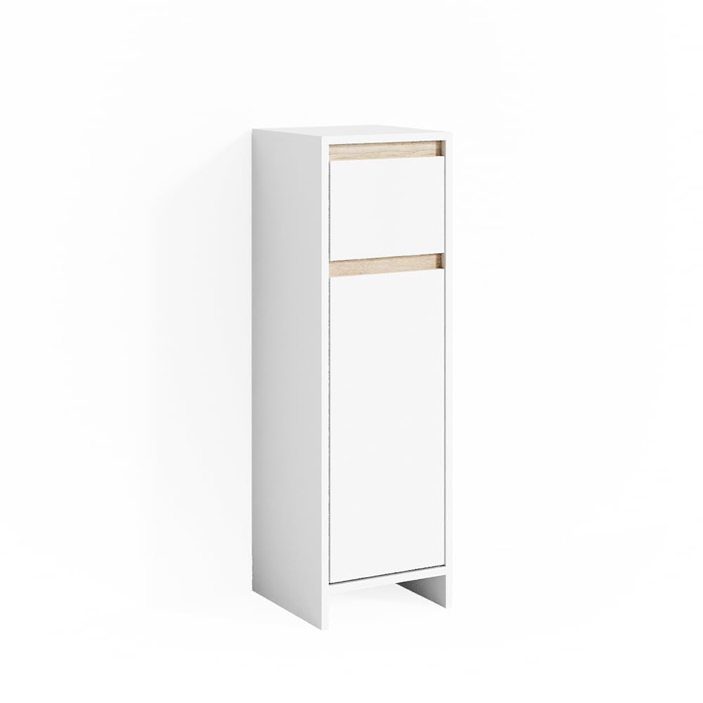 Vicco Midischrank Emma, Weiss/Sonoma, 30 x 95 cm Midi-Schrank, Midi-Schrank