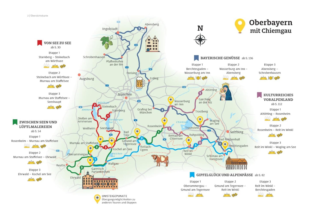 ADAC Roadtrips - Oberbayern mit Chiemgau: Traumurlaub ab dem ersten Kilometer - mit Planungskarte, T