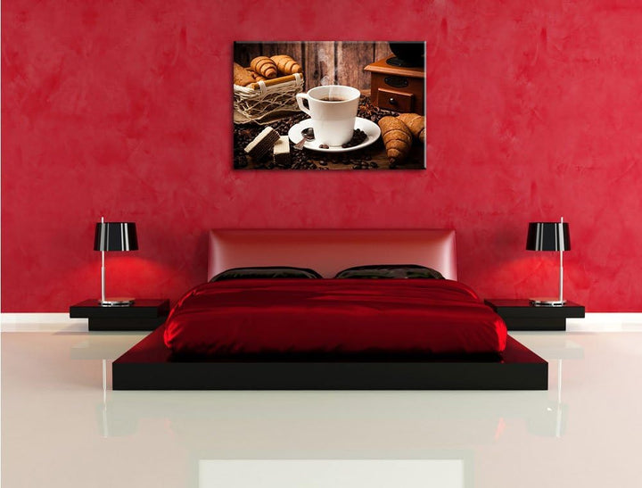 heisser aufgebrühter Kaffee Format: 100x70 auf Leinwand, XXL riesige Bilder fertig gerahmt mit Keilr