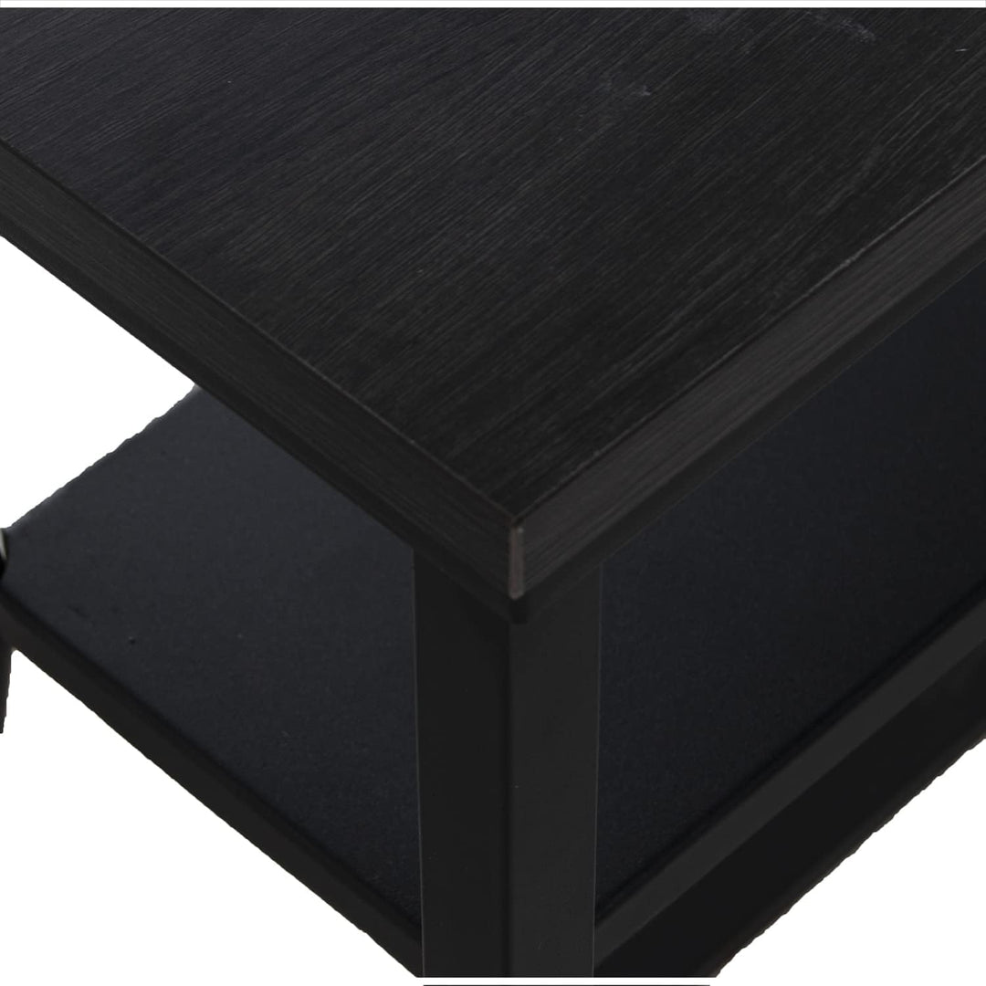 DRW Eingangstisch aus Metall und MDF in Schwarz 100 x 30 x 75 cm, ESTANDAR