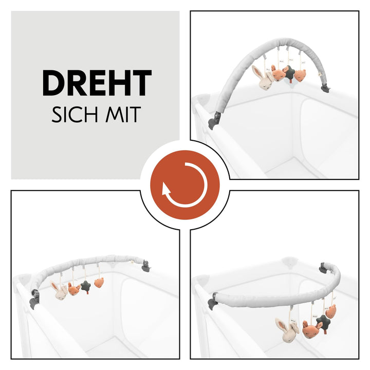 hauck Baby Spielbogen für Reisebetten, Waldtiere - Kompatibel mit Dream N Play Plus, Sleep N Play Go