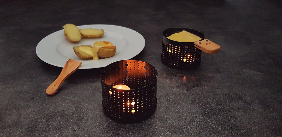 COOKUT LUMI-Raclette Käse einzeln Set für 2, Holz, Nicht zutreffend,