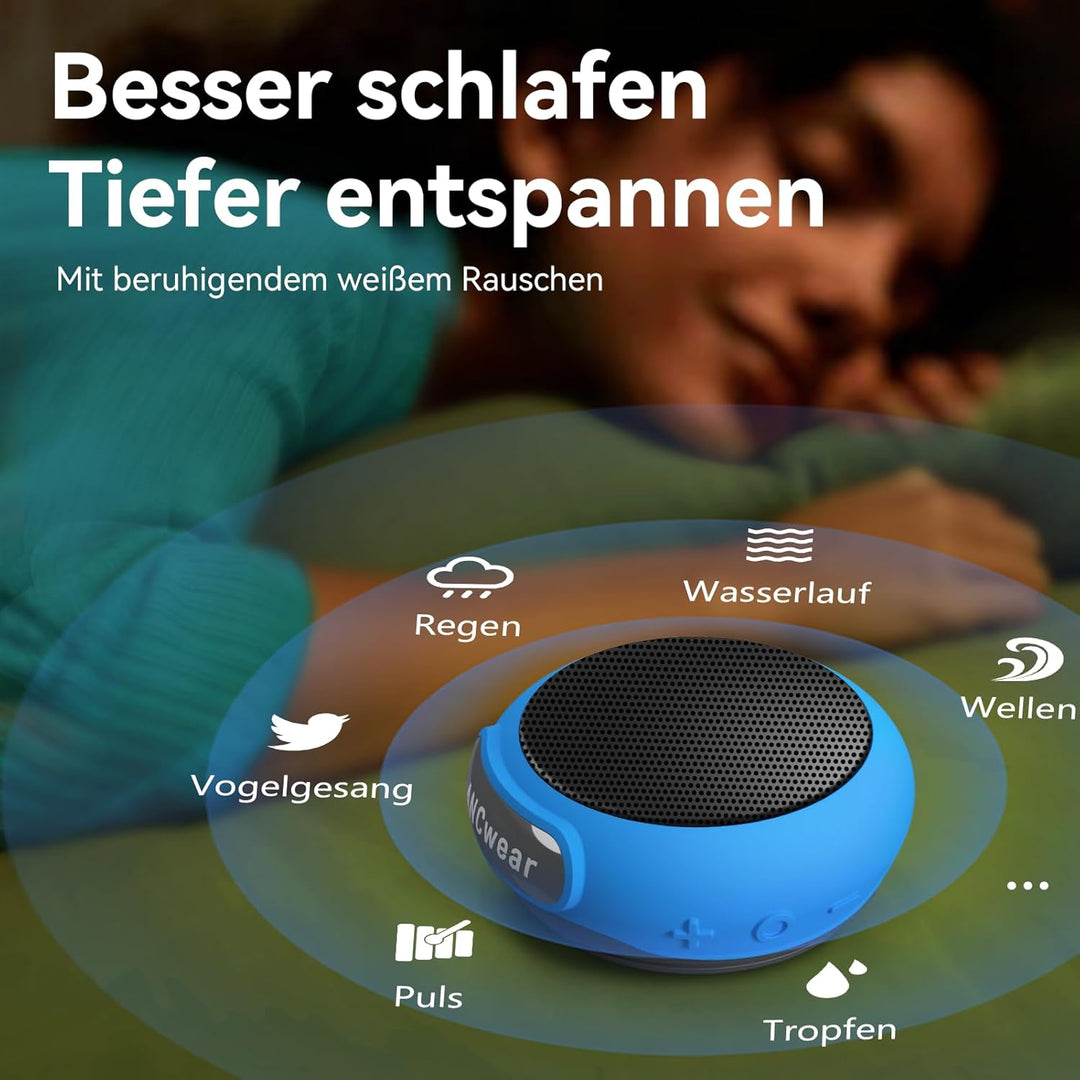 ANCwear Tragbarer Bluetooth-Lautsprecher mit 17 Soundmodi, integriertem Mikrofon, Clip-On-Design, wa