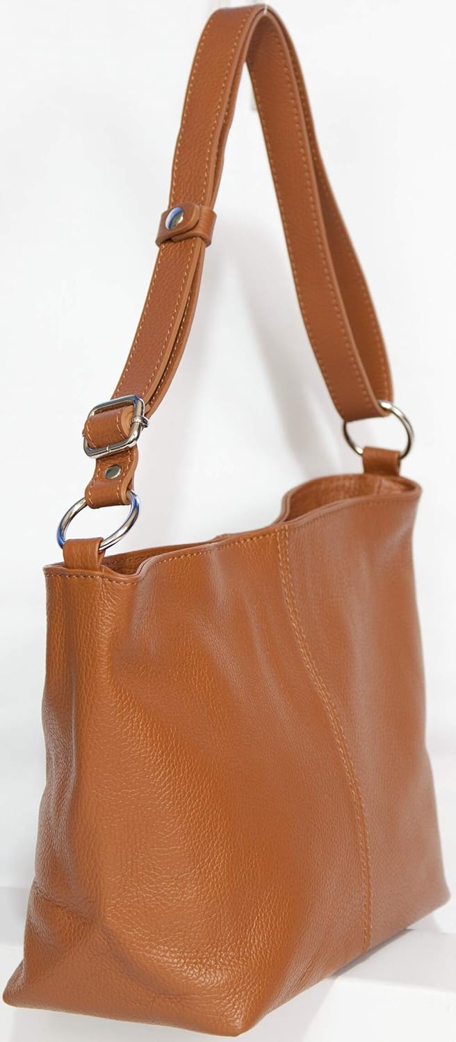 LucieElle Damen Ledertasche, Umhängetasche, Leder, Damen, Schultertasche, Leder, italienisch, Handta