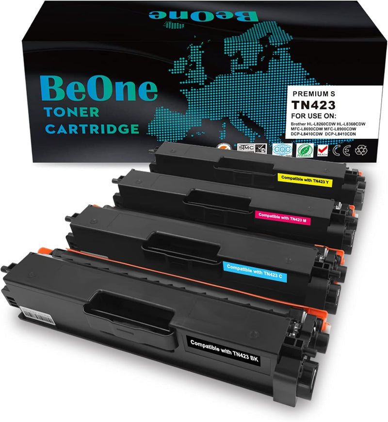 BeOne 4X TN423 TN421 TN-423 TN-421 Kompatible Tonerkartusche für Brother HL-L8260CDW HL-L8360CDW MFC