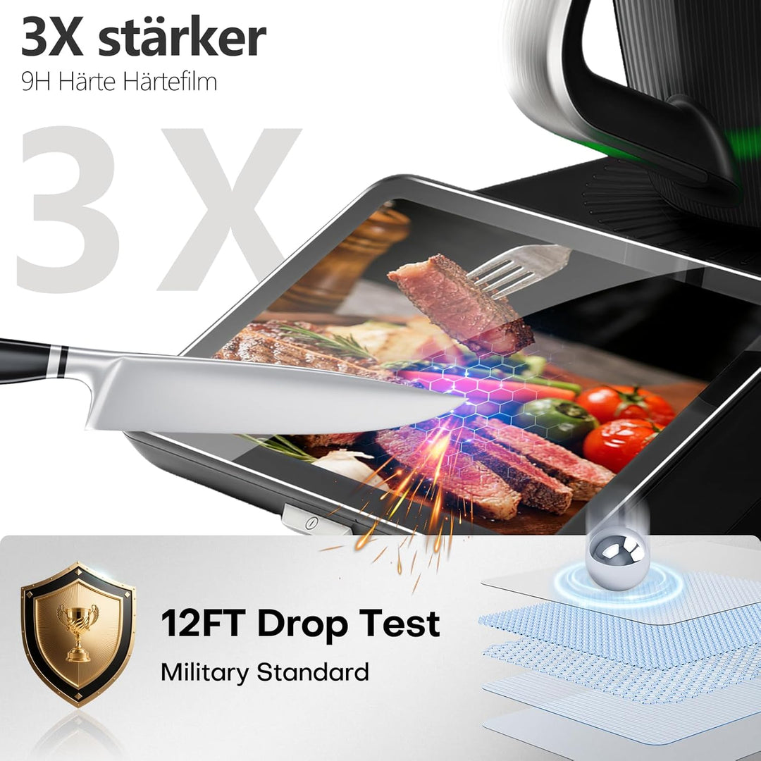 OMOTON für Vorwerk Thermomix TM7 für Panzerglas, Full Screen Automatische Installation 9H Folie, Ant