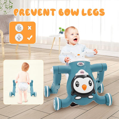 3 In 1 Lauflernwagen,Baby Walker Mit Musikfunktion,Laufhilfe Für Baby Mit Verlängertem Radstand, Geh