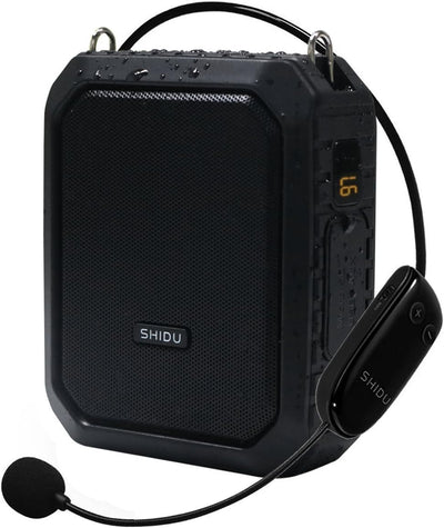 Sprachverstärker mit Mikrofon Headset SHIDU Mini Stimmverstärker Kabellos 18W 4400mAh Bluetooth Trag