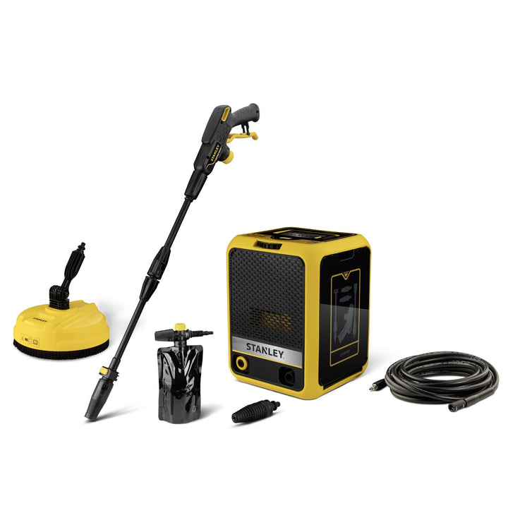 Stanley SXPW19CP Hochdruckreiniger, Kompakt, Hochdruck, für Auto und Aussenbereich des Hauses, mit B