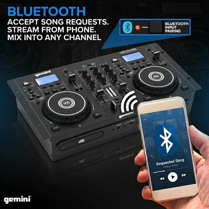 Gemini Sound CDM4000BT - DJ Doppel-CD-Player mit Bluetooth und USB