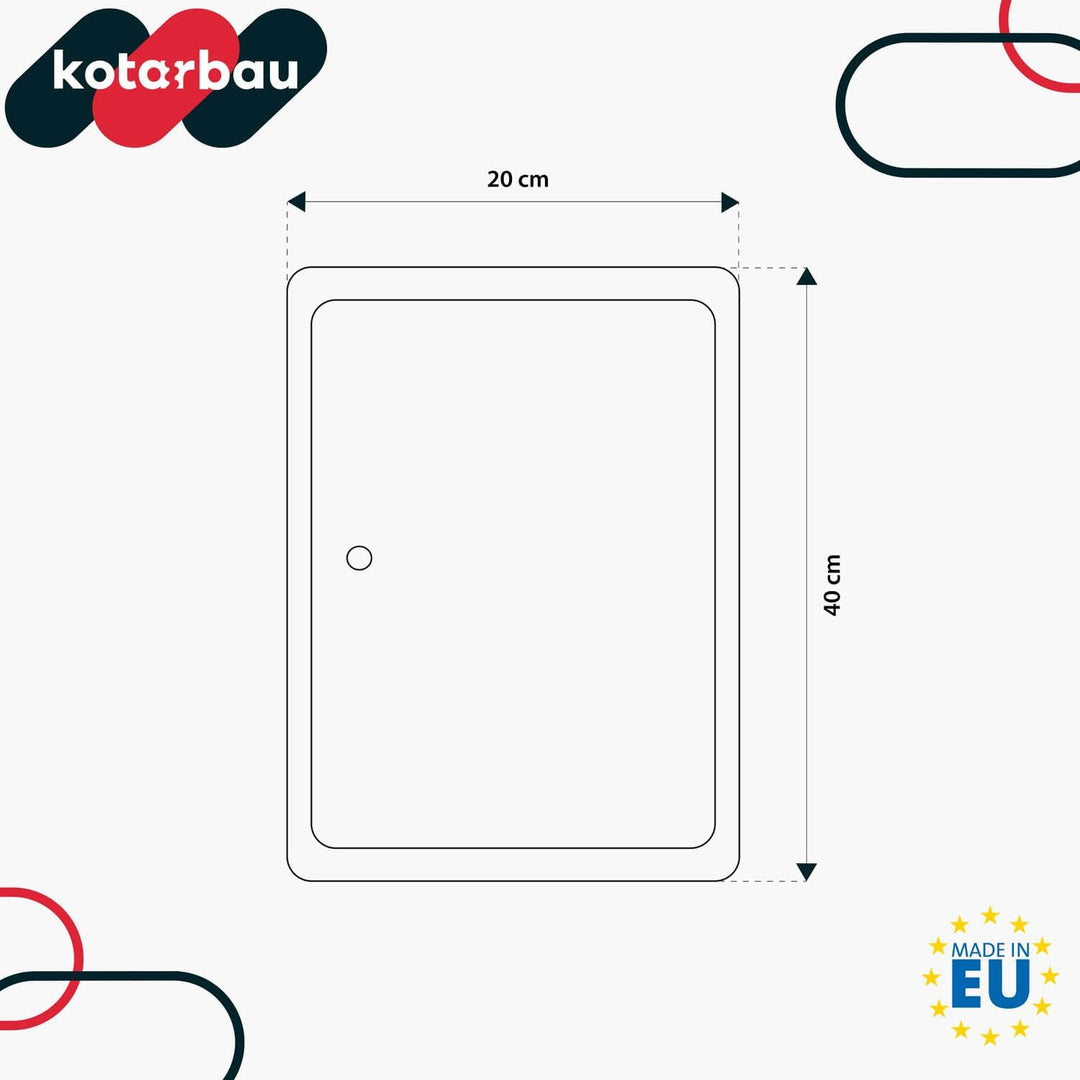 KOTARBAU® Revisionsklappe Grösse 20x40cm mit Schlüssel Edelstahl Silber für Revisionsschächte, 20x40