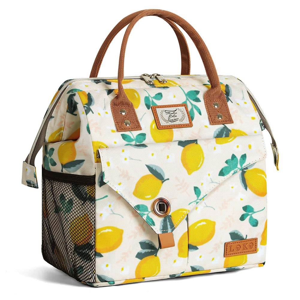 Lekesky Kühltasche Damen Lunchtasche Isolierte für Frauen Auslaufsichere Weit Geöffnete Lunchbox, 11