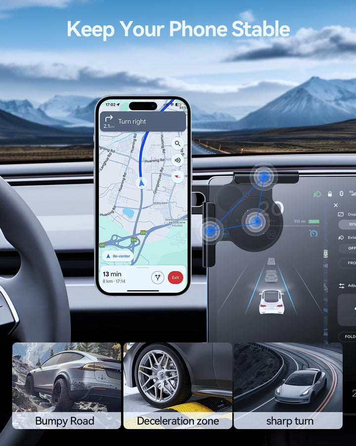 Handyhalterung für Tesla Model 3 Model Y Model S Model X, MagSafe Handyhalter Auto Magnet für iPhone