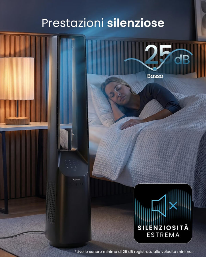Pro Breeze 101cm rotorloser Ventilator, Gleichstrommotor, Ventilator mit Fernbedienung, LED Display,