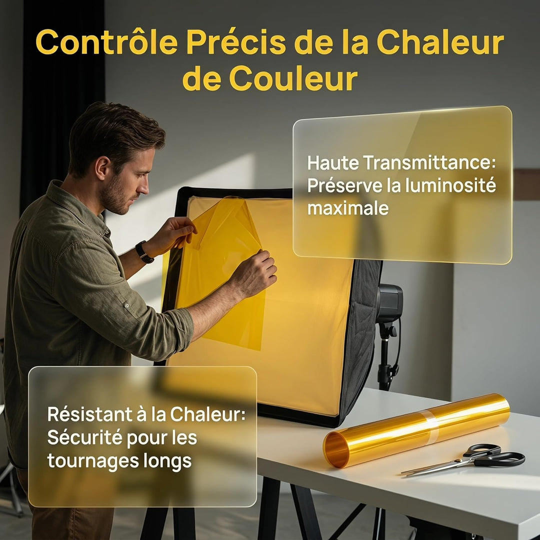 Gelfilter, farbig, transparent, für Foto- und Videobeleuchtung, 20 x 25 cm, Gel-Licht für Projektore