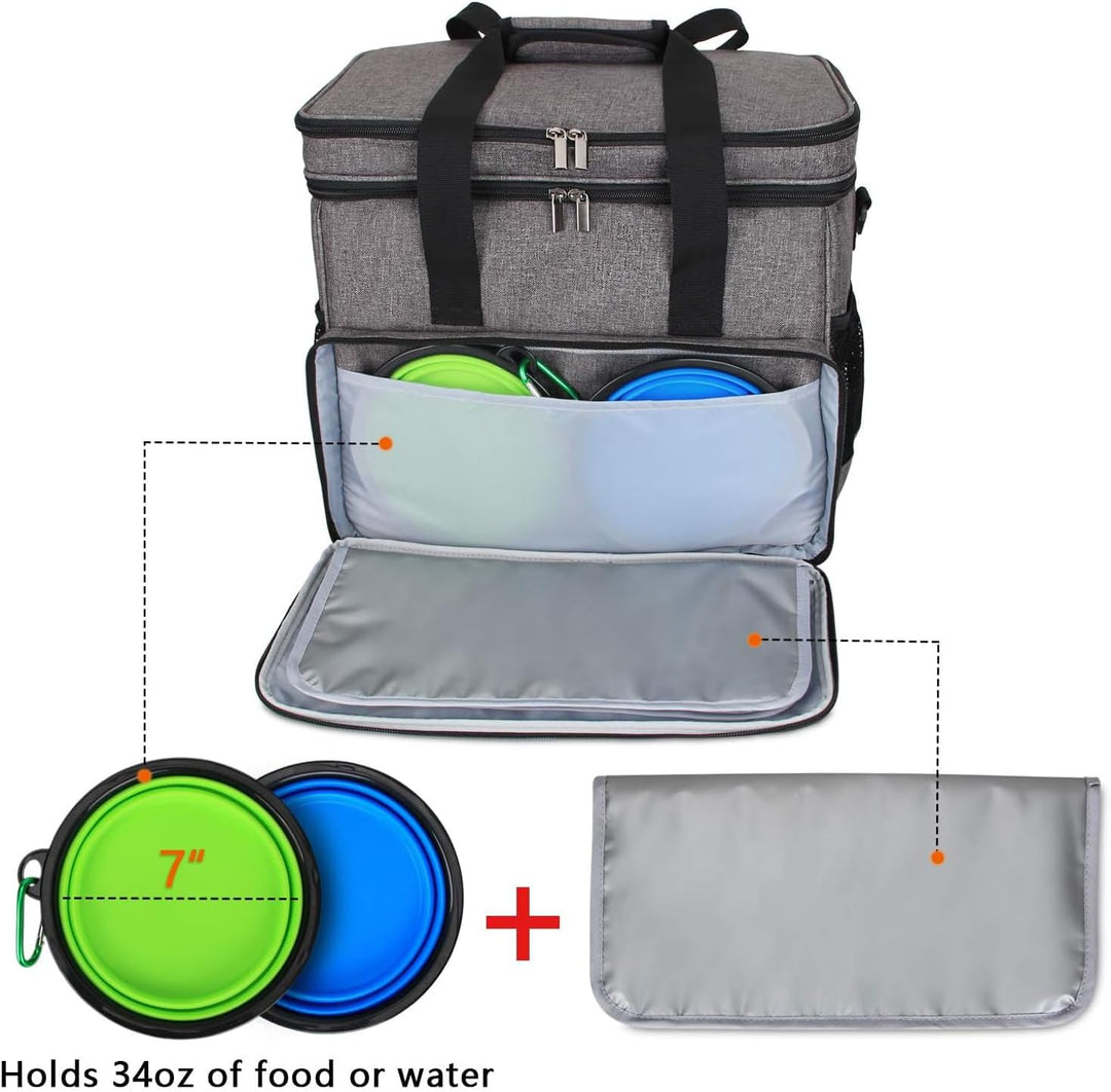 Teamoy Reisetasche für Hundeausrüstung, Hundetasche für die Mitnahme von Tiernahrung, Leckereien, Sp