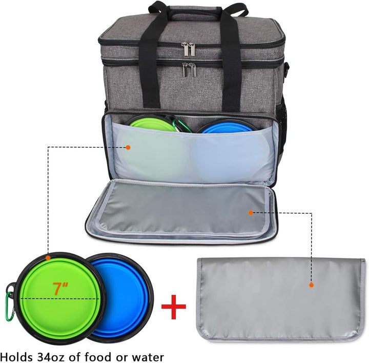 Teamoy Reisetasche für Hundeausrüstung, Hundetasche für die Mitnahme von Tiernahrung, Leckereien, Sp