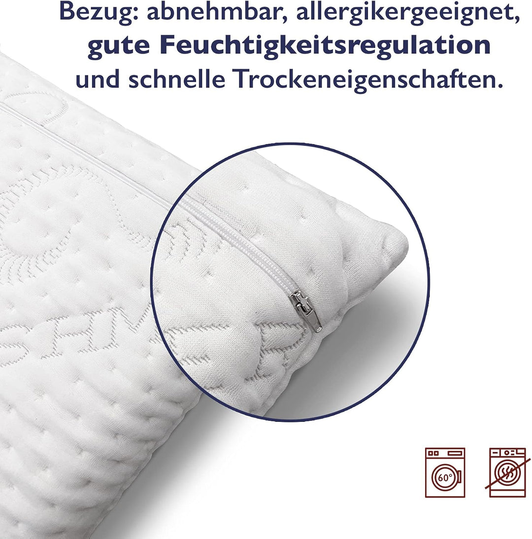 FMP Matratzenmanufaktur Orthopädisches Nackenstützkissen viscoelastisches Kissen, Visco Kopfkissen,
