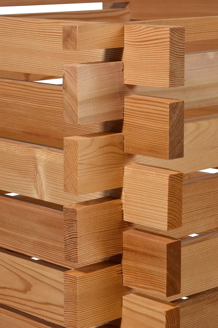 dobar 58630FSCe Quadratischer Holz-Komposter Lärchi - Kompostbehälter mit Stecksystem - witterungsbe
