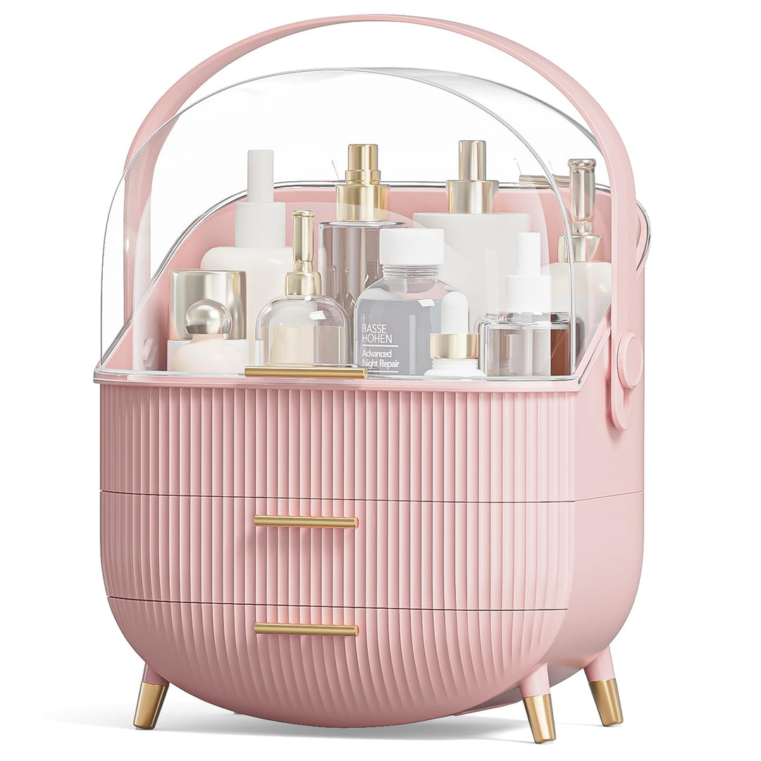 Make-up-Organizer-Aufbewahrungsbox, Kosmetik-Display-Etui mit transparentem Deckel, staubdichte wass