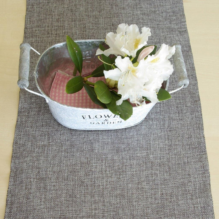 DEKO AS Shabby Chic Leinenoptik Tischläufer, Polyester geruchsneutral, Oliv, 20 cm x 25 m, 15 20 cm
