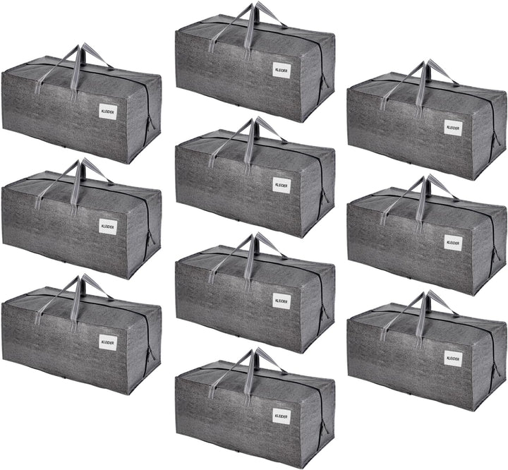 VENO 10-er Pack extra grosse Umzugstaschen mit Rucksackgurten, Umzugshelfer, starke Griffe und Reiss
