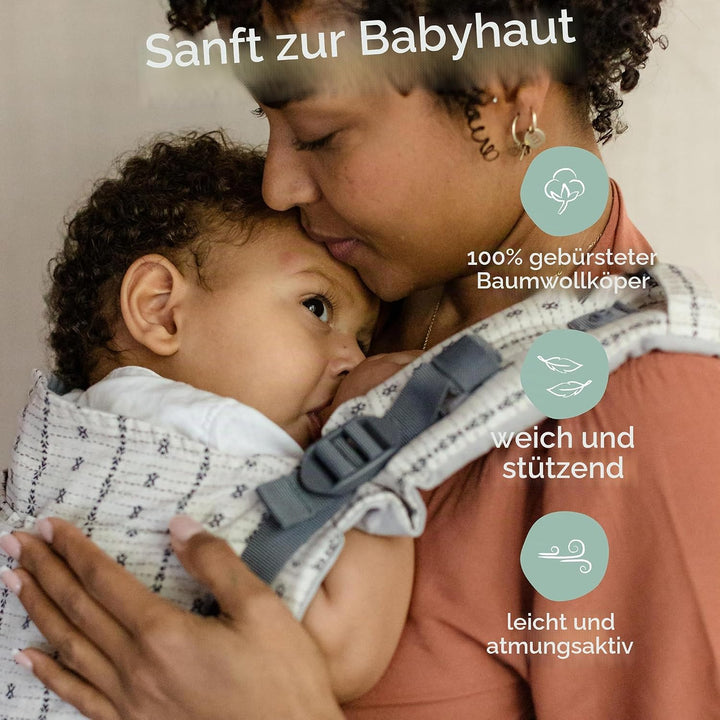 Boba X Babytrage Neugeborene ab Geburt - 2 Tragepositionen Mit Blick zum Baby und als Rucksack Kinde