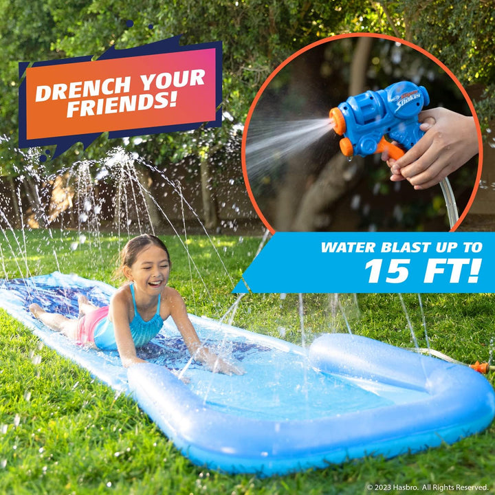 NERF Super Soaker Blast Wasserrutsche - Die ultimative 4,6 m Outdoor-Rutsche für Kinder - Inklusive