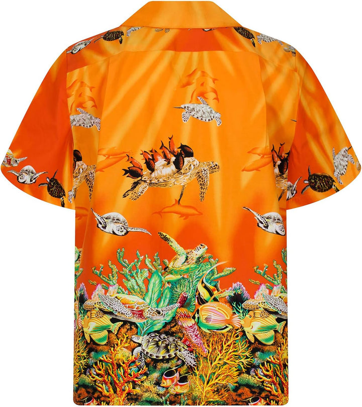 KY's Hawaiihemd Hawaiishirt original Made in Hawaii S-6XL 4XL Orange, 4XL Orange