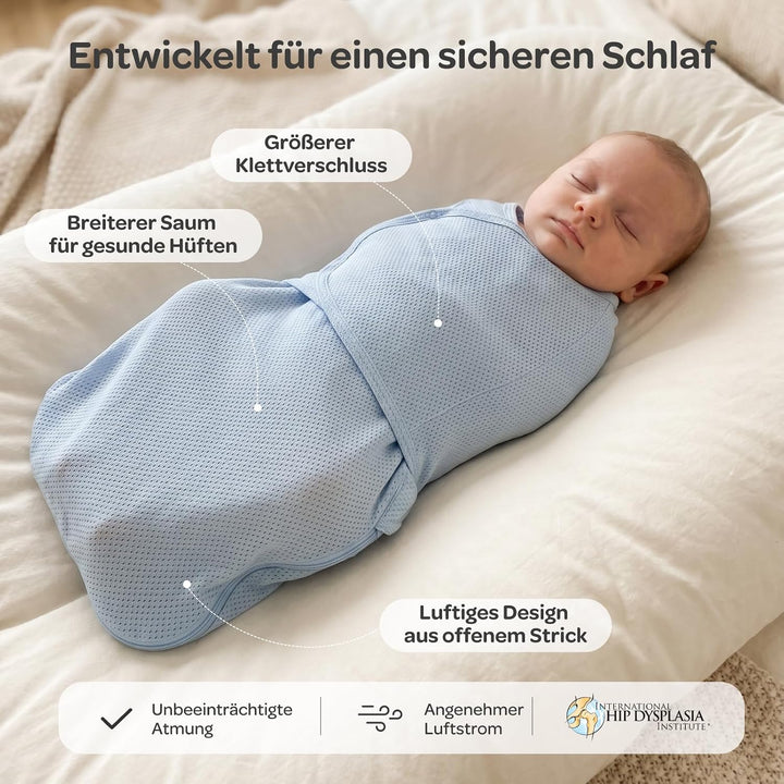 Momcozy Pucksack Baby 0-3 Monate, Atmungsaktives Netz 2er Set | 100% Baumwolle, Sommer Pucksack Neug