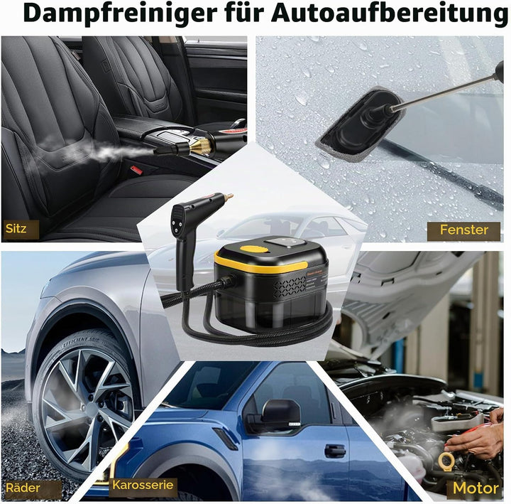 Dampfreiniger, 1500W Dampfreiniger Handgerät, Tragbarer Hochdruck Dampfreiniger mit 1200ml Wassertan