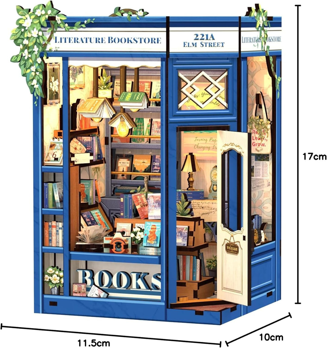 CUTEBEE DIY Book Nook - DIY Puppenhaus Häuser, Miniatur Haus Selber Bauen mit LED-Beleuchtung | Krea