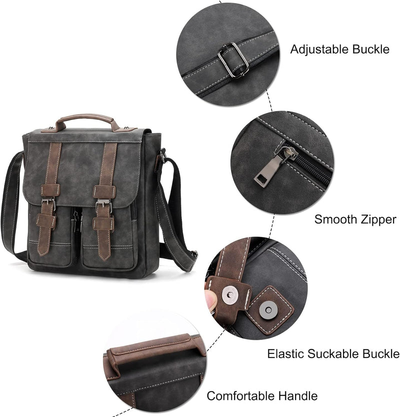 FANDARE Umhängetasche Herren Leder Schultertasche Herrentasche zum Umhängen Wasserdicht Messenger-ba