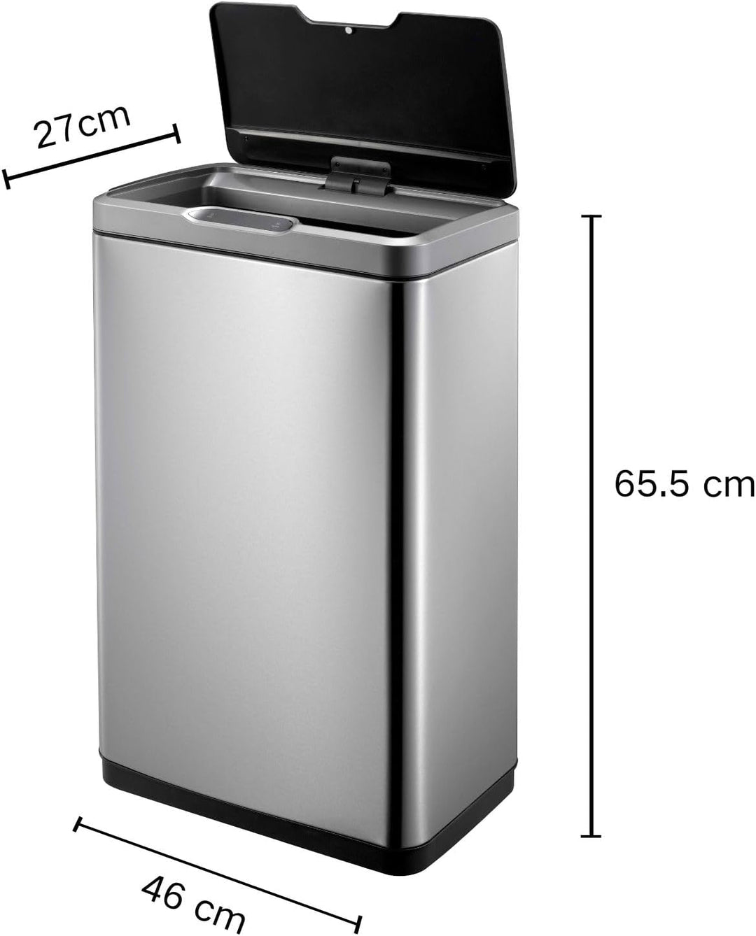 EKO Mirage Sensor-Mülleimer 45 L, Edelstahl-Abfalleimer für die Küche mit Bewegungssensor, Soft-Clos