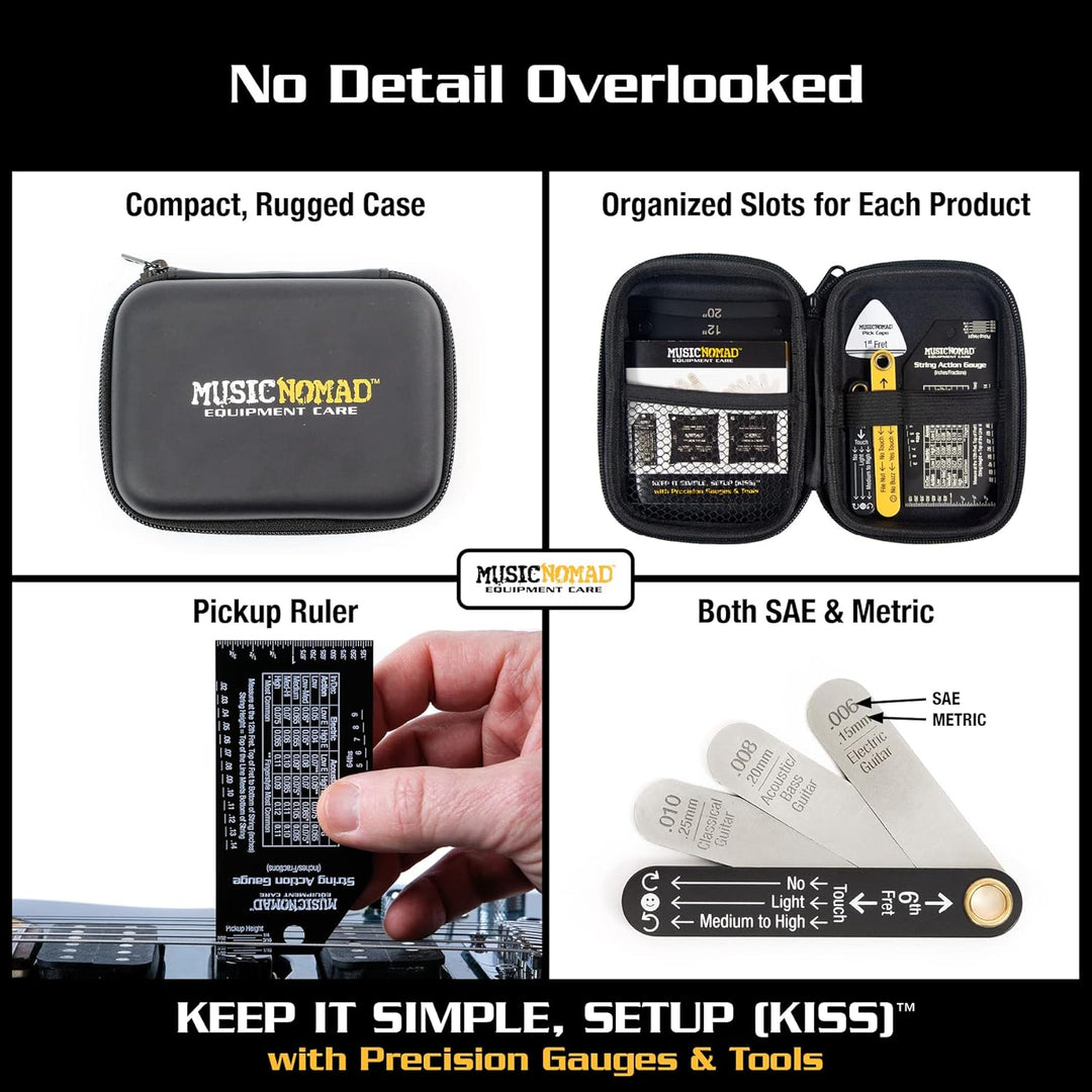MusicNomad MN604 Precision 6 pc. Guitar Setup Gauge Tool Set - Plus 24 pg. Instructional Booklet and