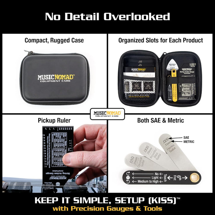 MusicNomad MN604 Precision 6 pc. Guitar Setup Gauge Tool Set - Plus 24 pg. Instructional Booklet and