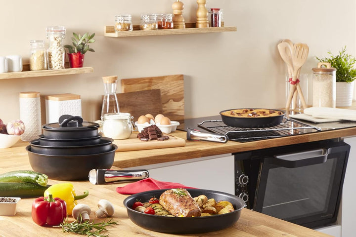 Poêle grill fonte d'aluminium Tefal Ingenio Eco Resist 26 cm Noir