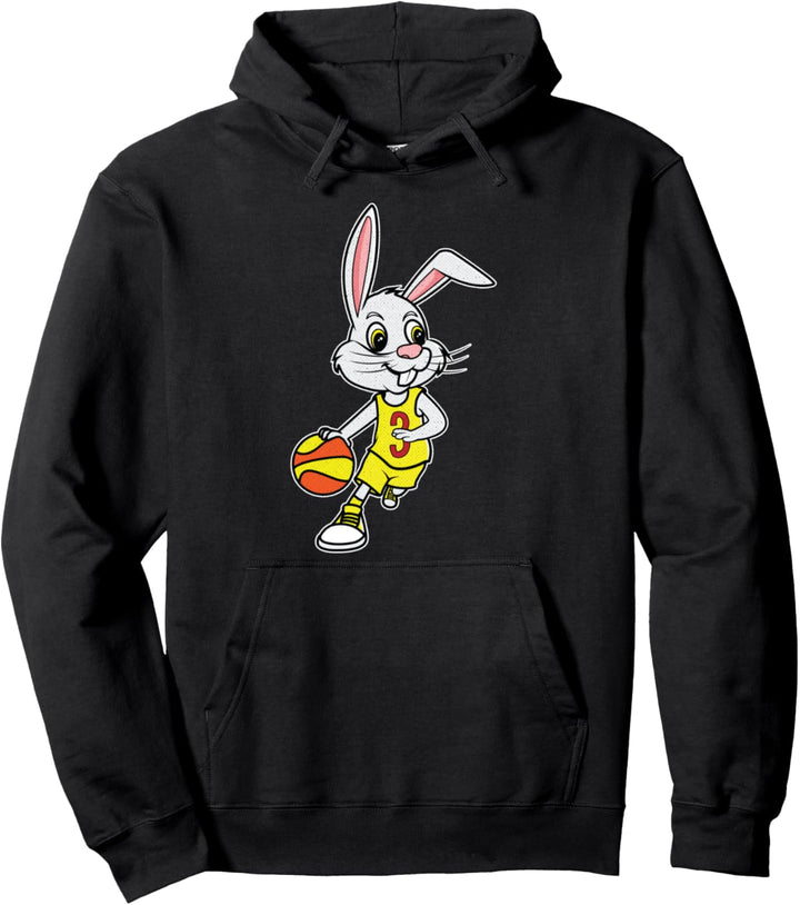 Hase Spielt Basketball Niedlich Frohe Ostern Pullover Hoodie