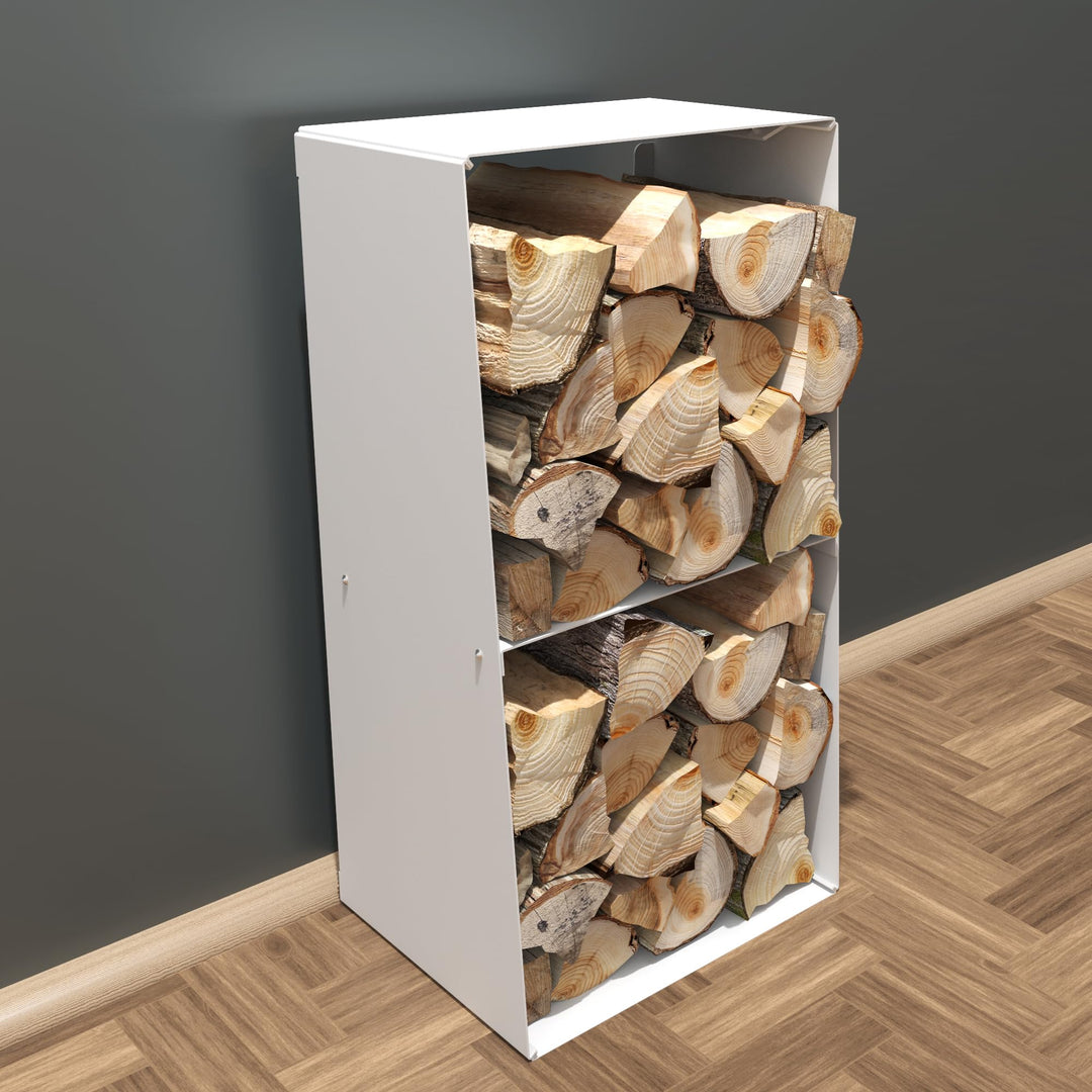 tuning-art KR010 Kaminholzregal Brennholzregal Kaminholzständer Innen Aussen Wandmontage Pulverbesch