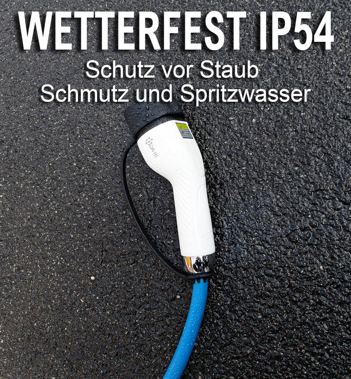 DA Hi EV Ladekabel Typ 2 für Elektroauto und PHEV 22KW 5m 32A 3-phasig, TüV Zertifiziert, Weiss-Blau