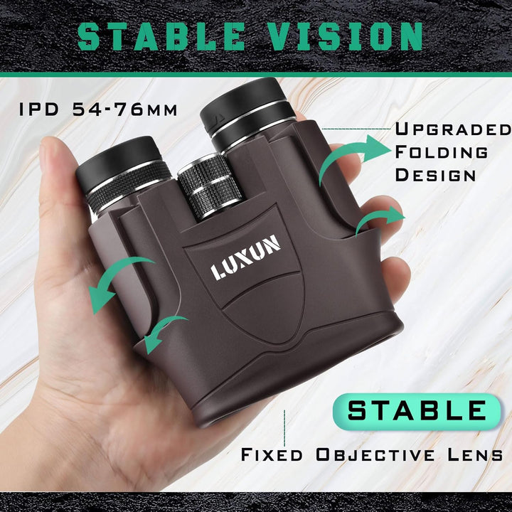 LUXUN Fernglas Klein 10x25 - Fernglas Kinder Erwachsene, kompakt, leicht, BAK4-Prisma, Ideal für Rei
