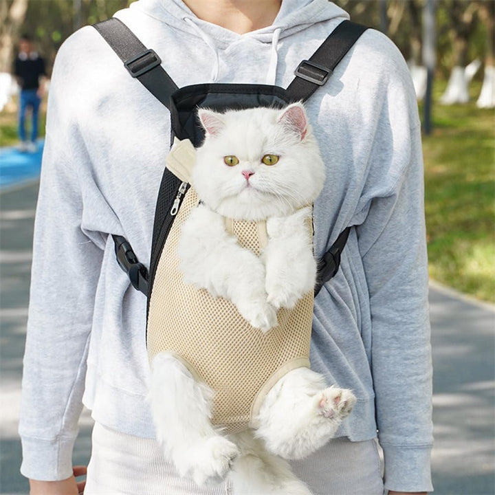 Rucksack für Haustiere, verstellbare Vordertasche für Katzen, belüftete Brusttasche für Hunde mit Ha