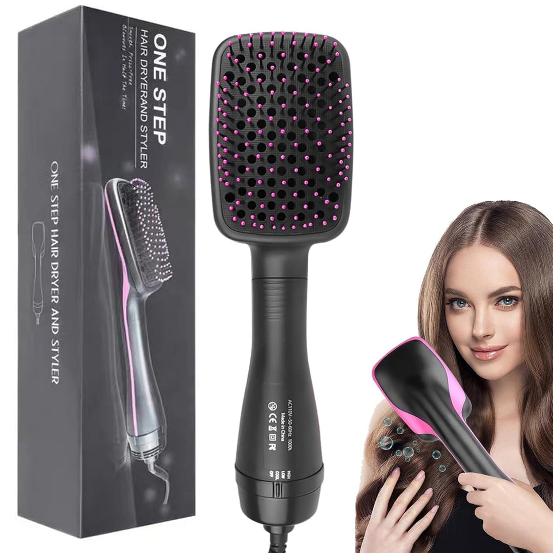 Haartrocknerbürste, 3 in 1 Negativ-Ionen-Haartrockner Heissluftbürste Haarstyling-Werkzeug, Glätteis
