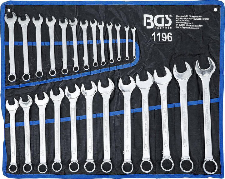 BGS 1196 | Maul-Ringschlüssel-Satz | 25-tlg. | SW 6-32 mm &amp; 1184 | Doppel-Maulschlüssel-Satz | 12-tl