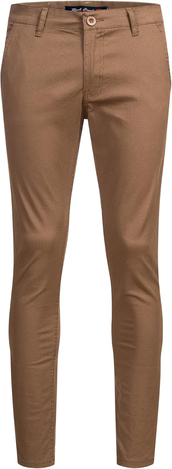 Rock Creek Herren Chino Hose Slim Fit Business Hosen RC-2154 29W / 32L Dunkelbeige, 29W / 32L Dunkel
